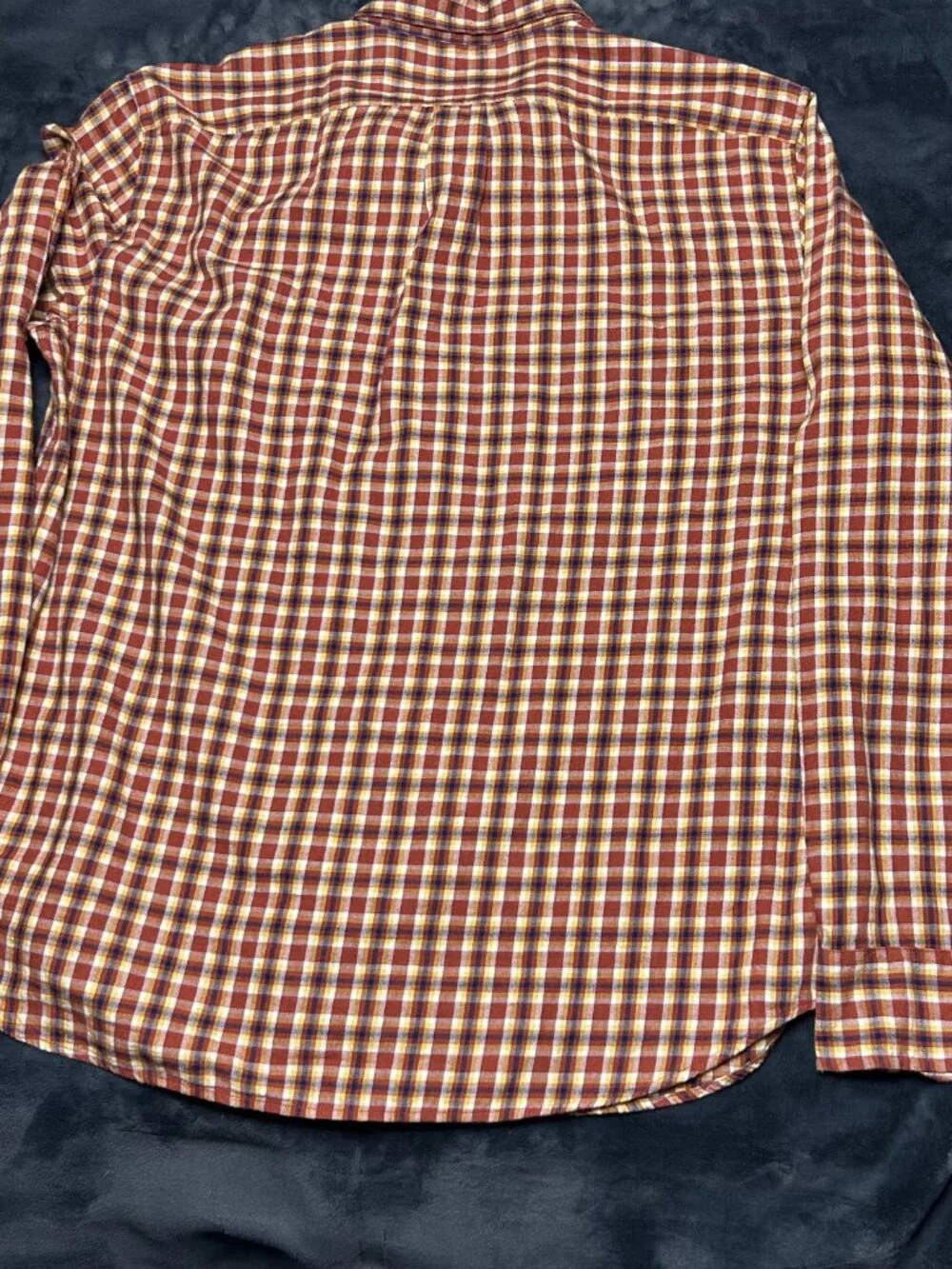J.Crew Brushed Twill Classic Fit Plaid Shirt Xl Brown Yellow Cotton